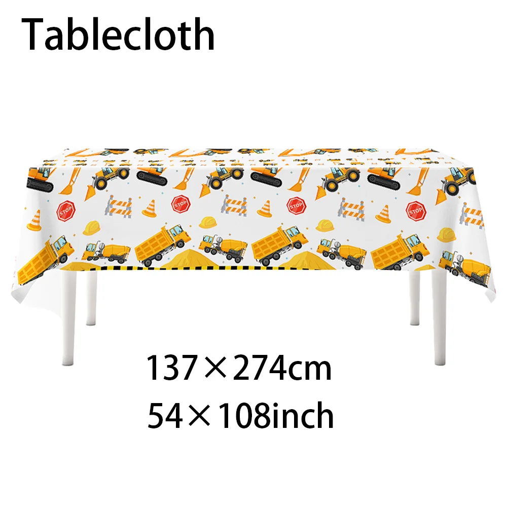 Construction Vehicle Party Decor Construction Excavator Tablecloth Kids Boys Birthday Favor Construction Party Decor Tablecloth