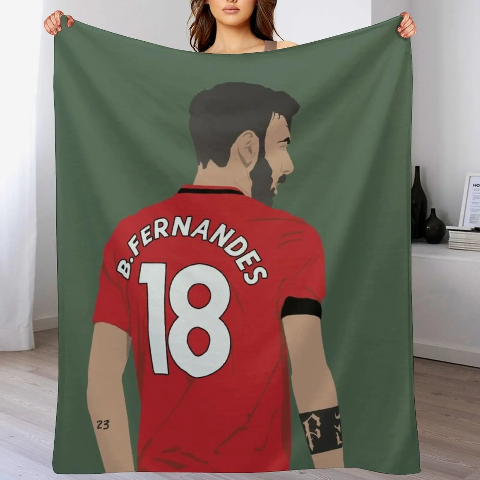 Bruno Fernandes MUFC Throw Blanket Summer Personalized Gift Blankets