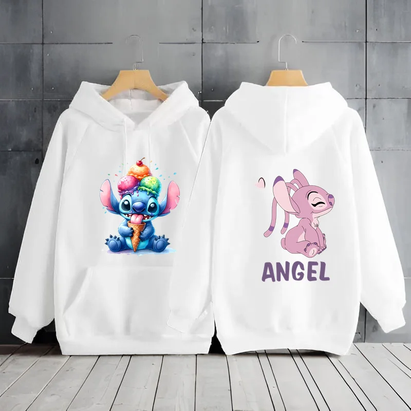 Cartoon Stitch Hoodie Women\'s Sweatshirts Casual Y2k Clothes Woman Clothing Hoodies Sweatshirts Y2k Stitch Disney Woman Clothes