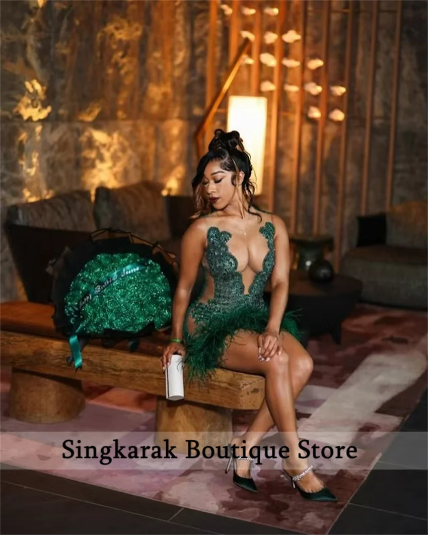 맞춤형 맞춤형 골드 무도회 원피스, 럭셔리 비드 라인스톤 깃털, 생일 파티 칵테일 가운, 홈커밍 로브, 새로운 디자인