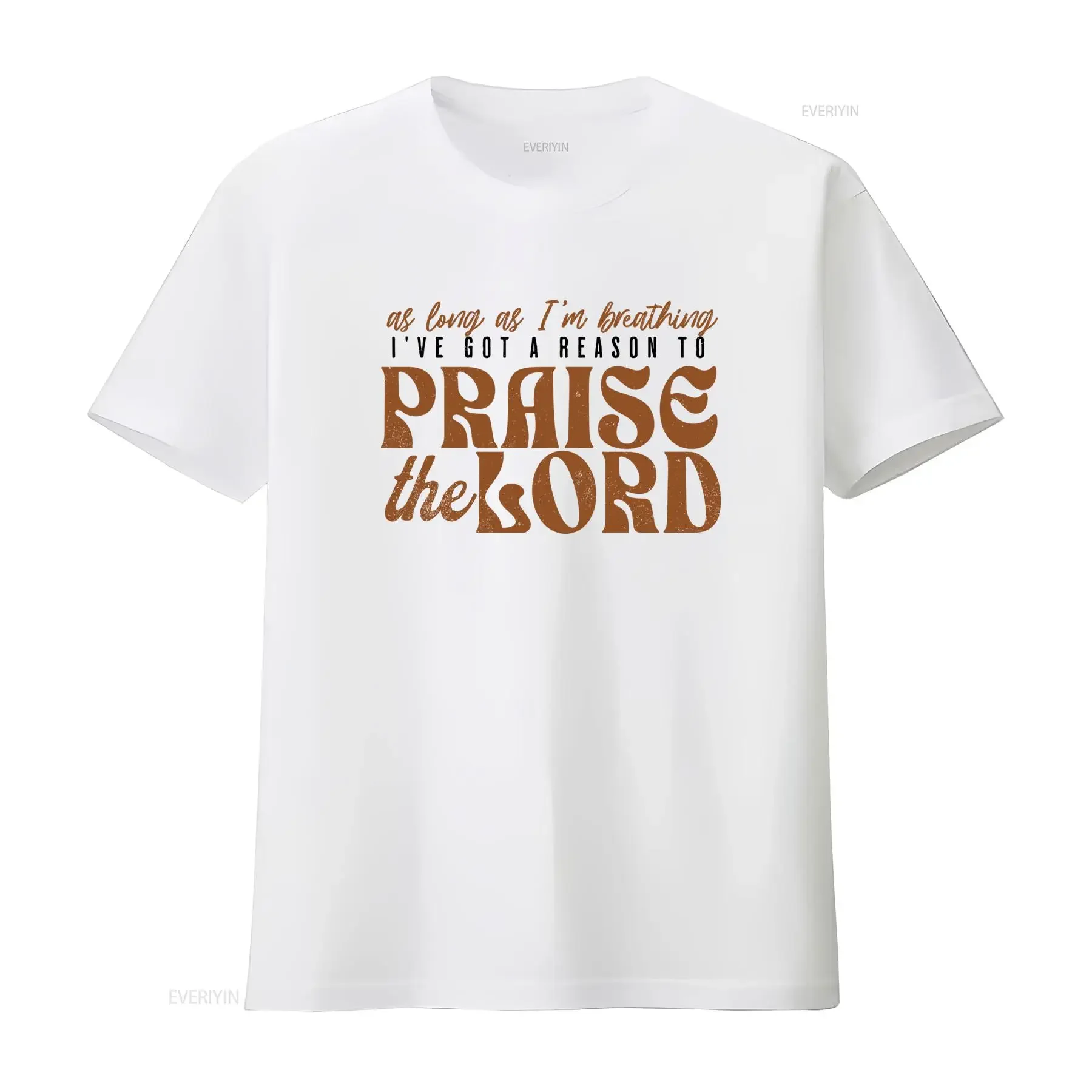 Vintage Retro Christian Faith Praise The Lord Slogan Print Casual T Shirt vintage Washed Breathable Unisex homme Comfortable