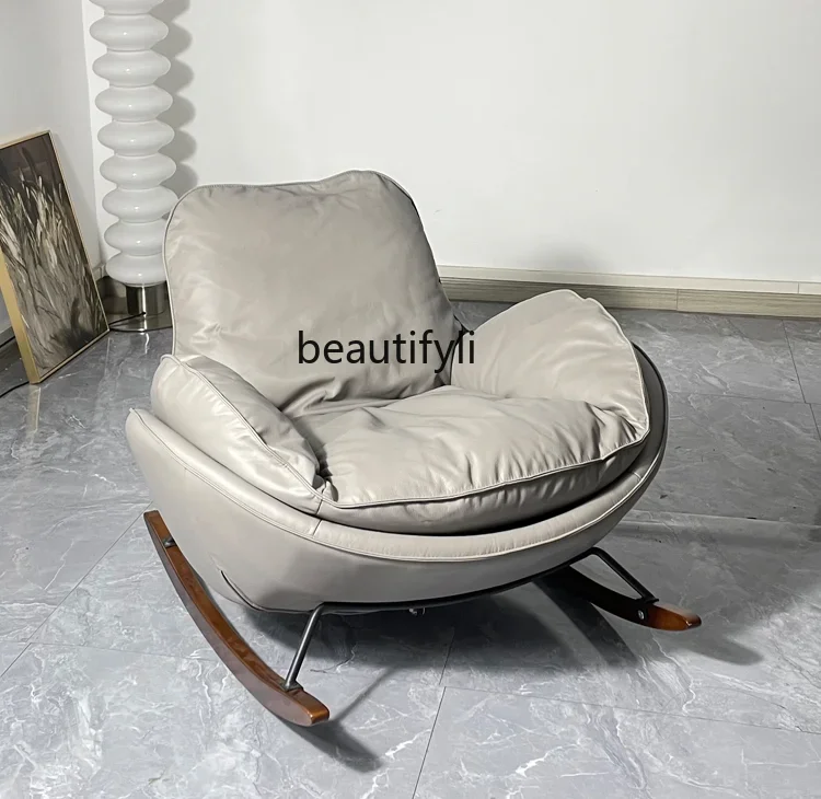 Rocking Lazy Italian Nordic Minimalist Living Room Balcony Bedroom and Household down Single-Seat Sofa Chair