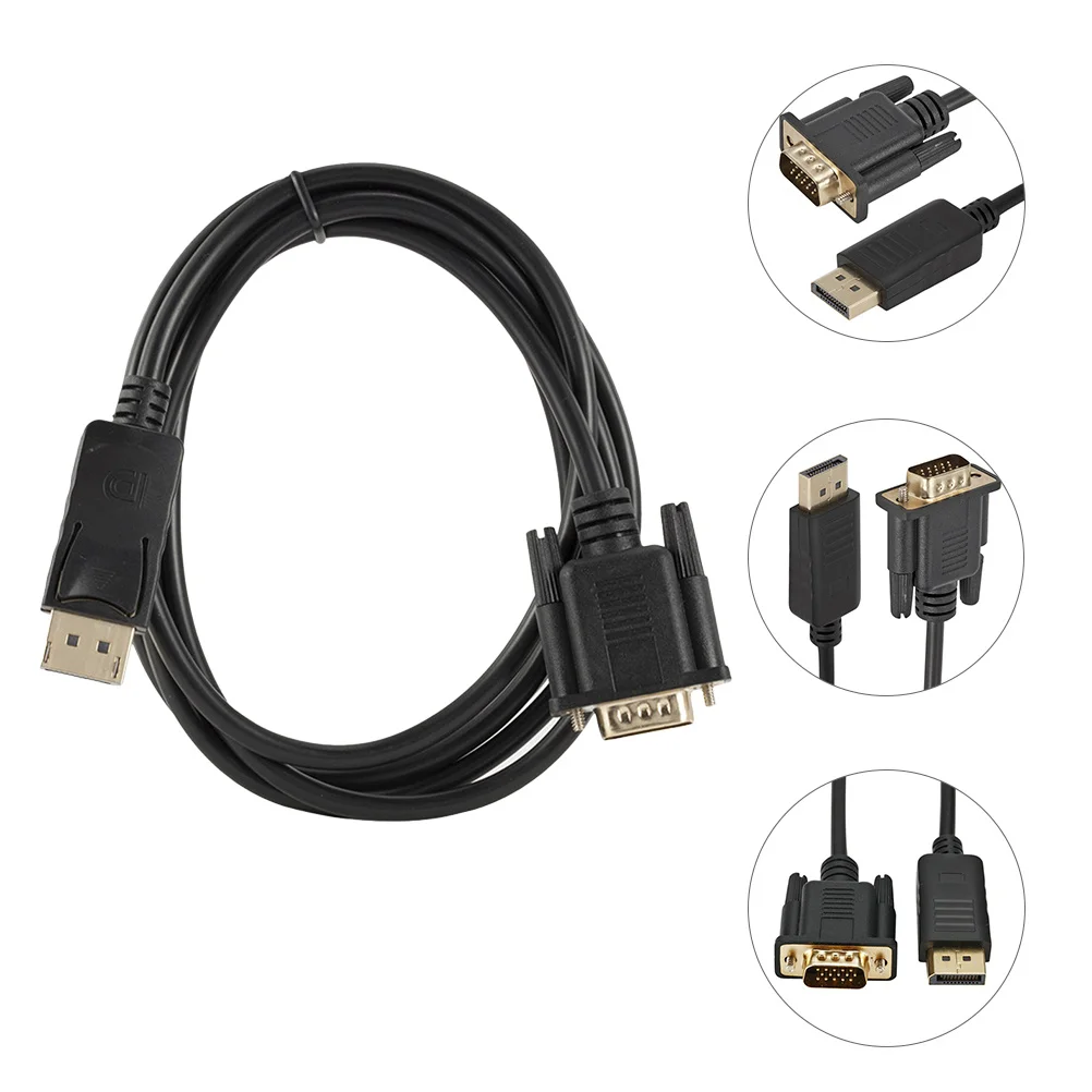 

Displayport to Vga 1.8m Gold Plated Cord High Speed Video Transfer Connector Cable for Monitor Projector Adapter