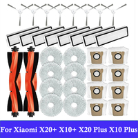 For Xiaomi Robot Vacuum X20+ X10+ X20 Plus X10 Plus Parts Accessories Main Side Brush Hepa Filter Mop Cloth Dust Bag Replacement