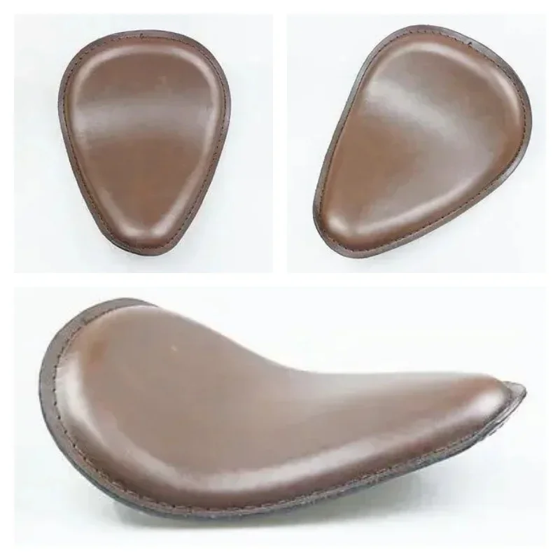 Brown Vintage Retro Motorcycle Leather Solo Seat Chopper Old Shool Custom CB XL