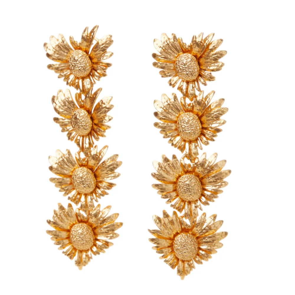

Sunflower Exaggerated Twist Metal Dangle For Women Gold Color Punk Fashion Female Hanging Earrings Boho Geometry Ear Jewelry