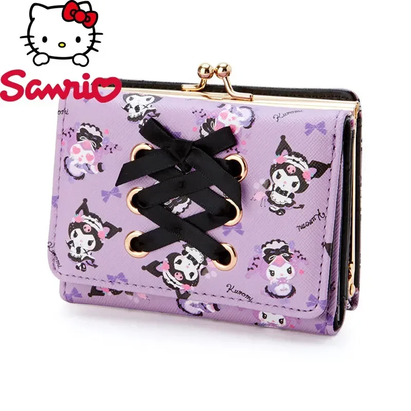 Kuromi New Women's Wallet Luxury Brand Mini Women's Coin Purse Cartoon Cute Short Fashion Girls Coin Purse Large Capacity
