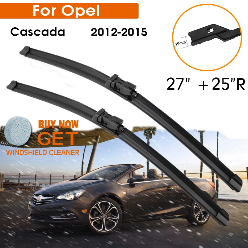 

Car Wiper Blade For Opel Cascada 2012-2015 Windshield Rubber Silicon Refill Front Window Wiper 27"+25"R LHD RHD Auto Accessorie