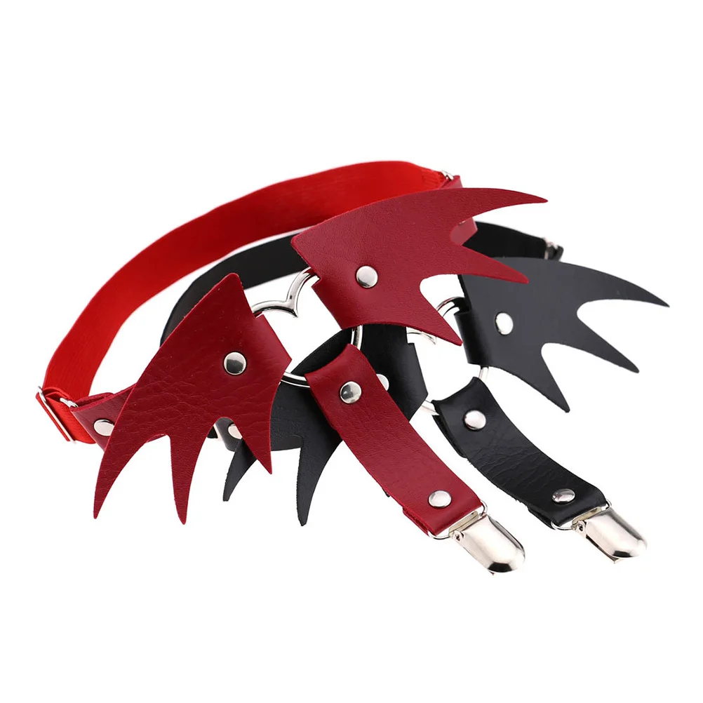 1 قطعة أجنحة الخفافيش قابل للتعديل الرباط حزام أسود هالوين الساق الدائري الحمالات أزياء السيدات الملابس الداخلية