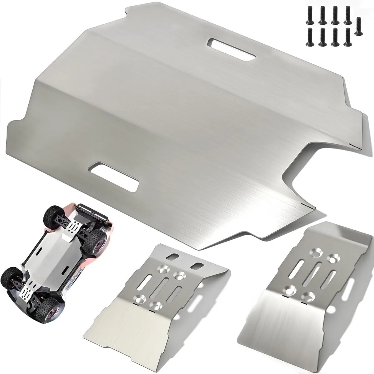 3pcs RC Front Rear RC Chassis Armor Protection Plate Set for Arrma 1/16 Mojave GROM Upgrades Parts