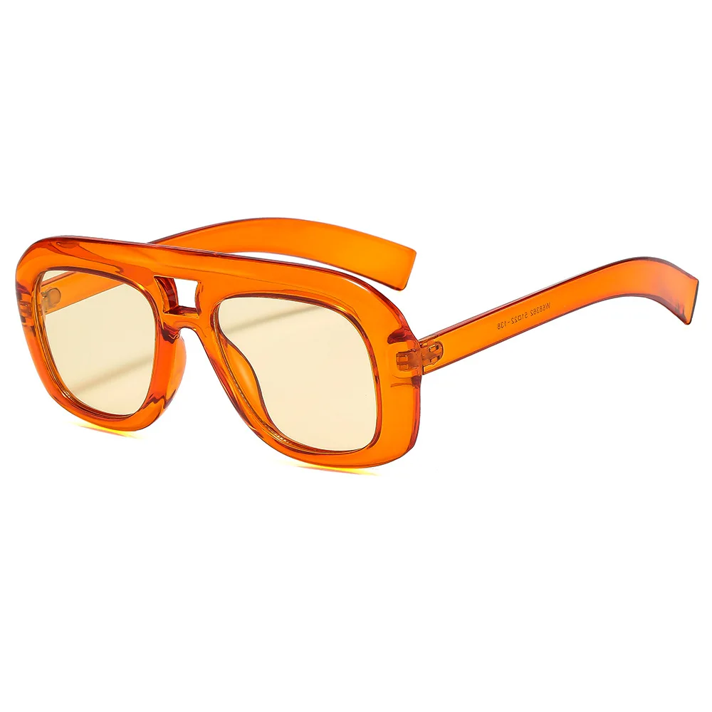 New Double Beam Anti Light Sun Glasses Personalized PC Frame Retro Sunglasses Y2K UV400 Outdoor Glasses Female view 5