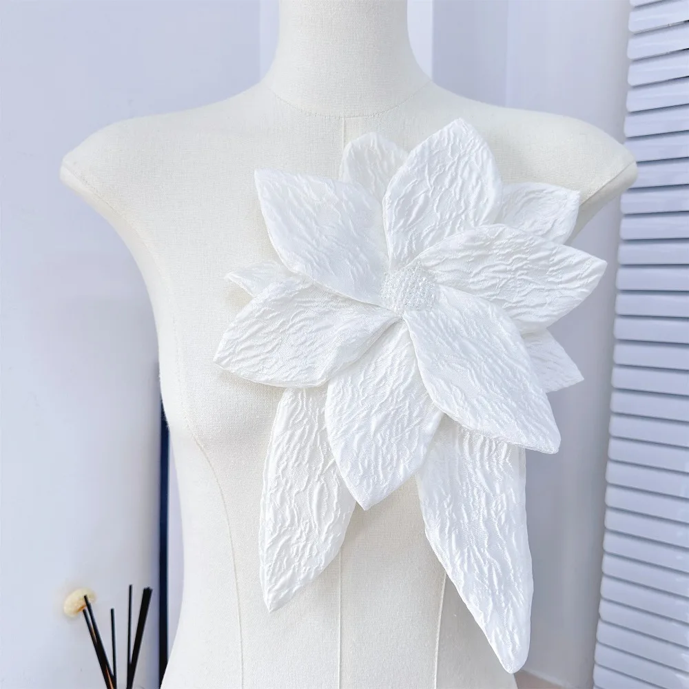 Trendy Dacron Handmade DIY Beading Flower Flower Shape Clothing Accessories Collar Accessories