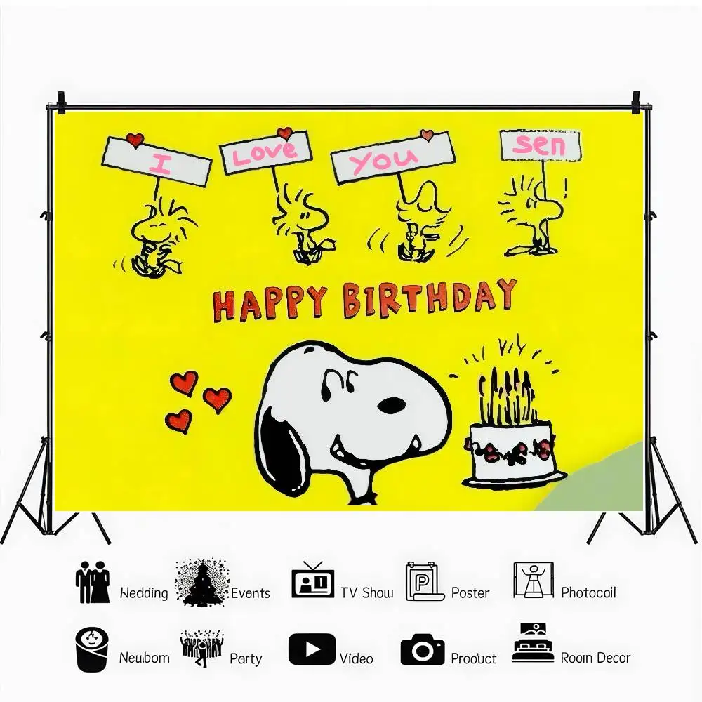Fotografie-Hintergründe für Kindergeburtstage Kinderporträt-Fotohintergründe Kunst Cartoon S-Snoopys – Detail 10