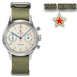 Seagull 1963 Men Watch Manual  Quartz Watches Seagull ST1901 Chronograph Luxury Retro Wristwatch Air Force Replica