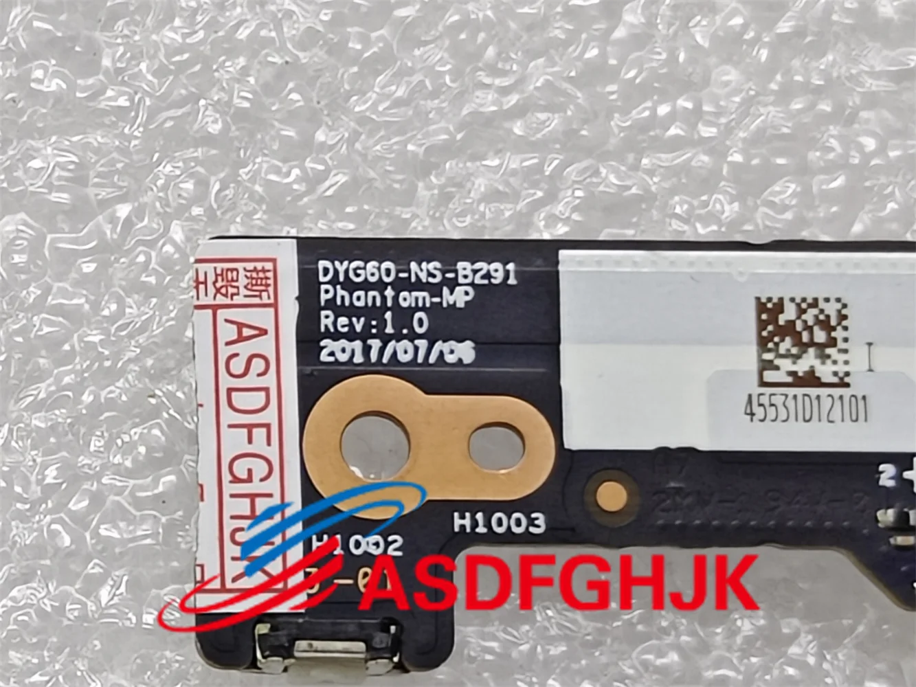 สำหรับ Lenovo 920-13IKB โยคะแล็ปท็อปสวิตช์ไฟปุ่ม USB IO BOARD สาย DYG60 DA3000K020 NS-B291 NF-B292 100% ทดสอบจัดส่งเร็ว