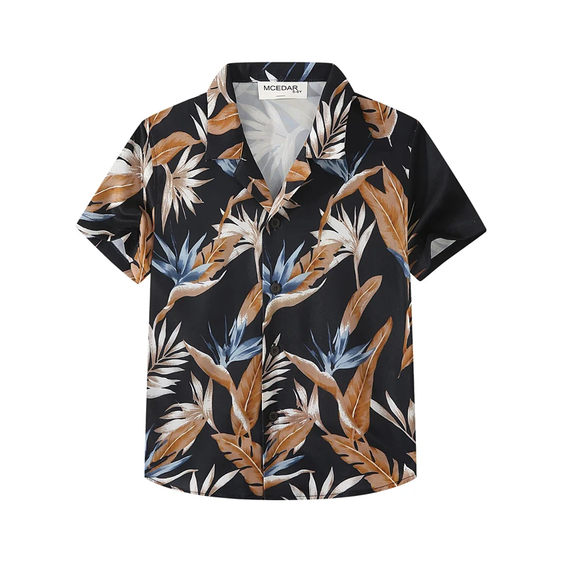 Plus Size 6XL Fashion Men\'s Shirts Men Hawaiian Camicias Casual Polyester 3D Printed Short-sleeve Blouses Tops Tshirt