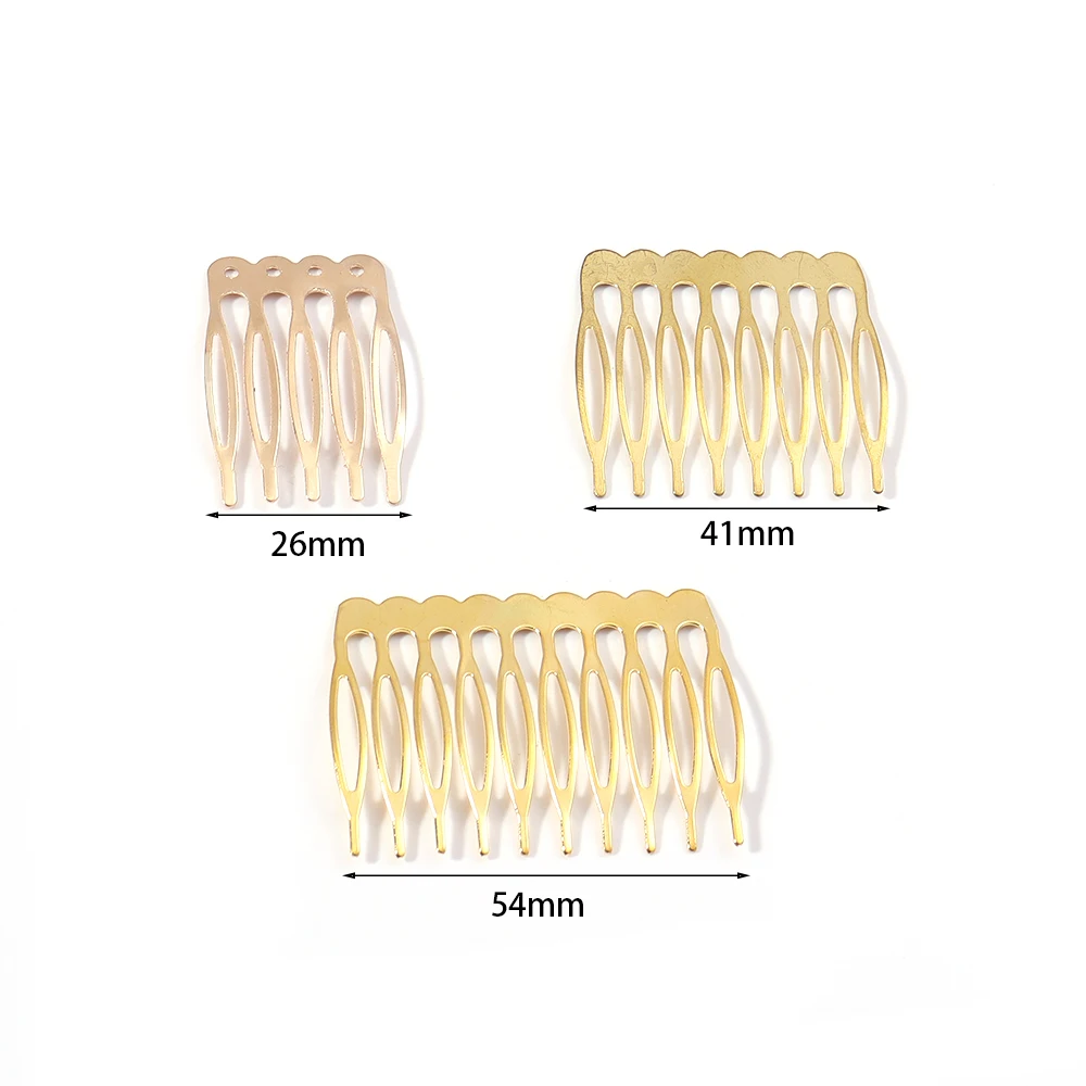 10pcs 5 8 10 Teeth Metal Hair Comb Brass For Clip Women Girl Bridal Ornament Jewelry Decorative Accessories Wedding Accessorie view 2