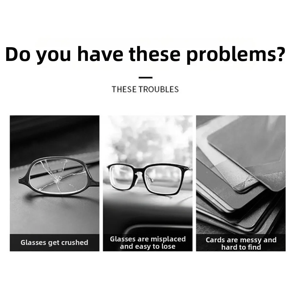 Universal Car Glasses Holder Stable Multifunctional Car Sun Visor Glasses Clip Save Space Wear-resisting Sunglasses Clip
