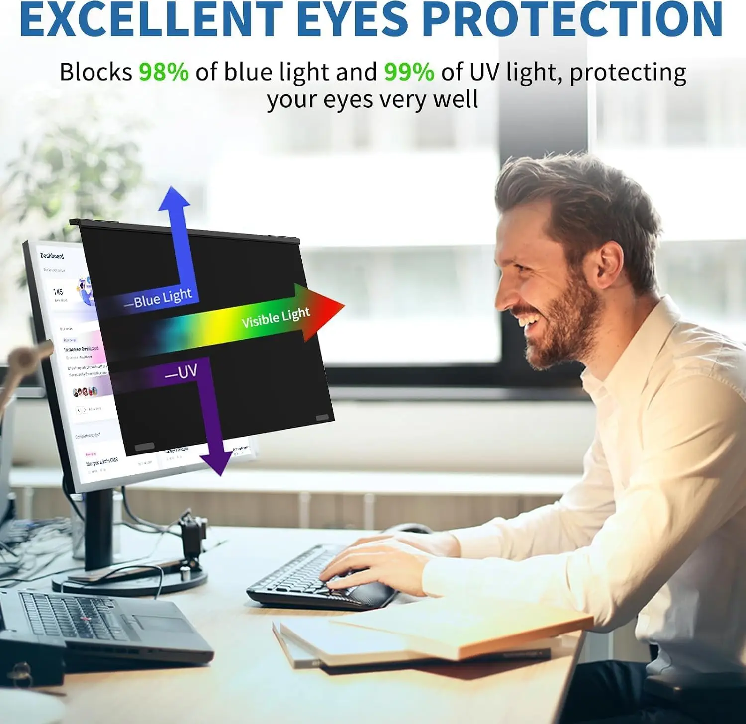 DEJI Magnetic PVC+AG Film Computer Privacy Screen Filter 24 27 Inch Monitor Removable PC Anti-spy-peep Protector Filmi-spy