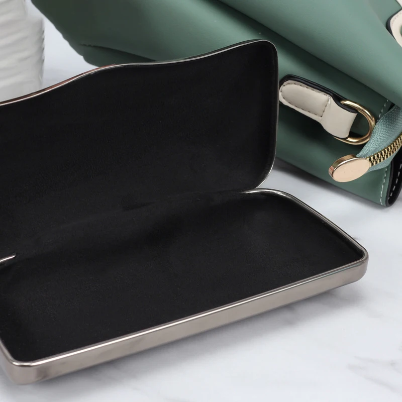 Handmade Aluminum Metal Glasses Case 2024 Wholesale Storage Bag Large Space Pressure Resistant Fashion Lightweight Myopia Box