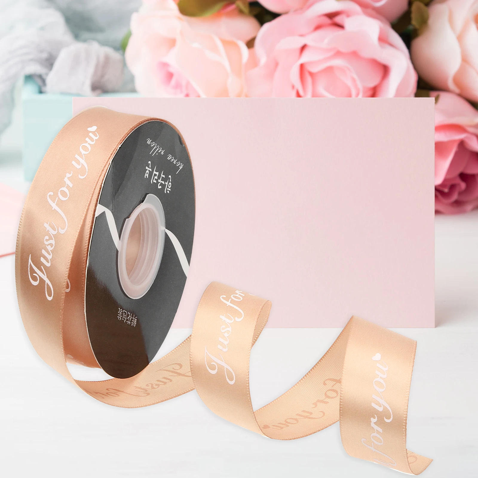 

1 Roll Festival Gift Wrapping Polyester Diy Bow Bouquet For Holiday Decor Wedding Crafts Hair Accessories Ribbon Wreath Photo