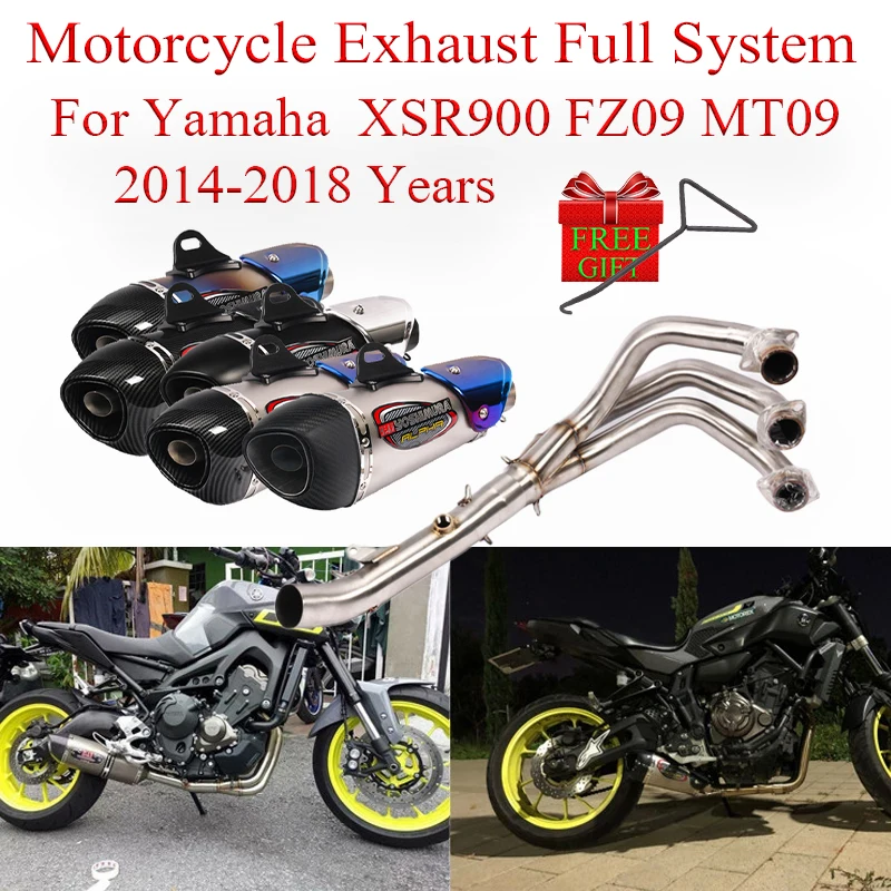 Yoshimura Motorcycle Exhaust Full System Link Pipe For Yamaha XSR900 FZ09 MT09 2014-2018 Modified Muffler Moto Escape Motorcross