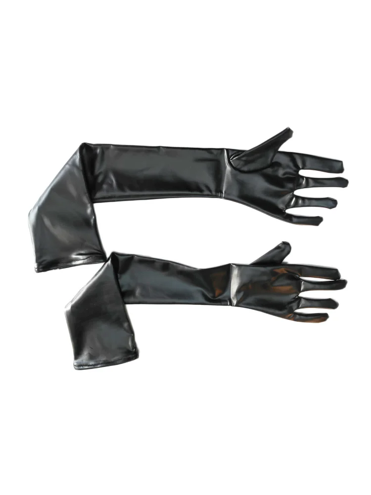 Sexy PU leather gloves Latex Faux Leather Long Glove Punk Gloves Sexy Hip-pop Jazz Outfit Mittens Cosplay Costumes Accessory