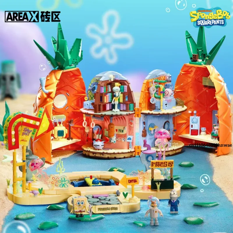 AREA-X SpongeBob SquarePants Series Pineapple House Flagship Building Set Assembled Model Display Piece Educational Toy Gift