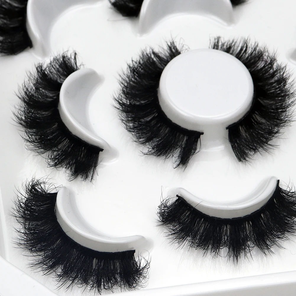 Korea 5 Paare 25mm Nerz Wimpern einzelne natürliche flauschige falsche Wimpern dichte Verlängerung Nerz Wimpern Großhandel Make-up Toole – Detail 2