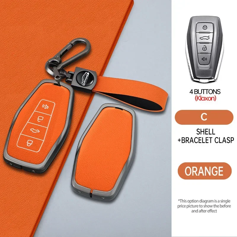 Zinc Alloy Car Key Case Cover Shell Fob Key Bag for Geely Okavango Coolray Atlas Monjaro Tugella Emgrand GT S Proton X50 X70