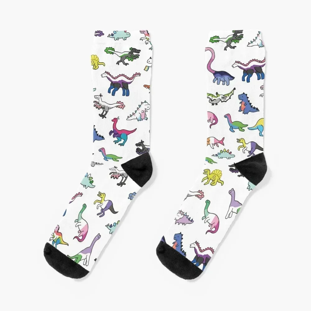 pride dinos pt2 Socks Sports Stockings man loose cotton Woman Socks Men's