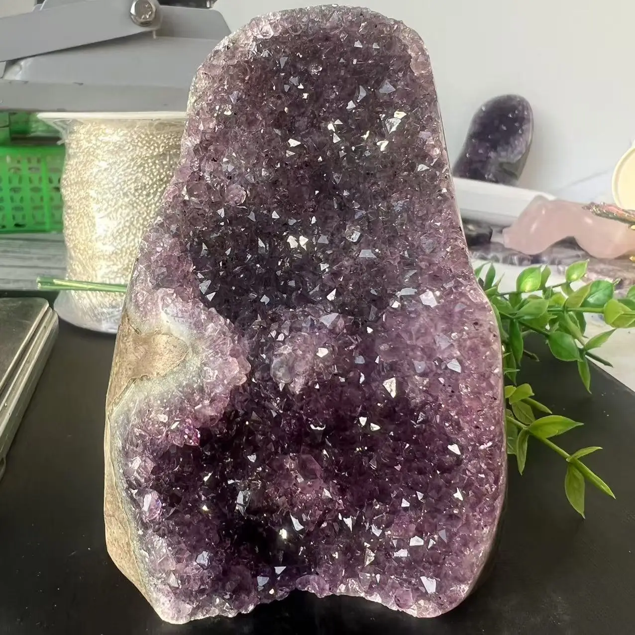 697g 10.5cm Natural Uruguay Dream Amethyst Calcite Quartz Crystal