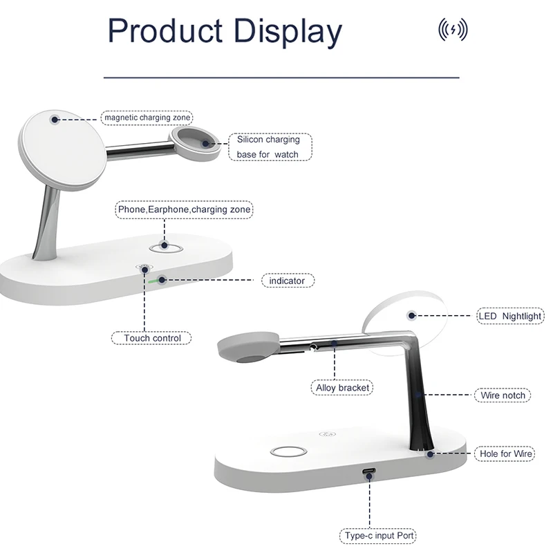 3 in 1 Magnetic Wireless Charger For iPhone 16 15 14 13 12 Pro Max Charging Station for Apple Watch 10 9 8 7 6 5 Airpods Pro 2 3