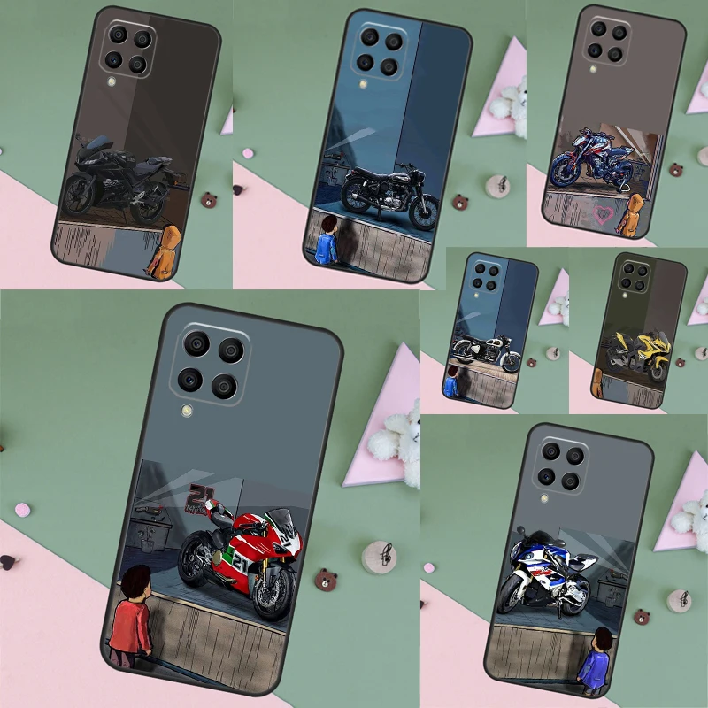 Motorcycles on display For Samsung Galaxy M33 M21 M53 M13 M12 M32 M52 M11 M31 M35 M55 M15 M14 M34 M54 M06 M16 Case