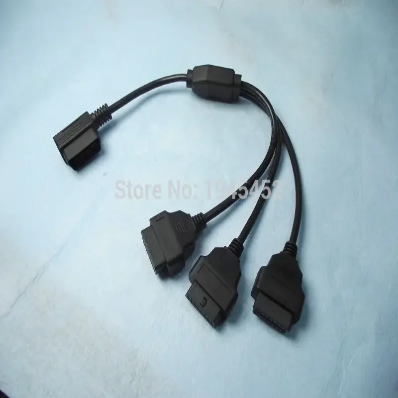 OBD II cable 16 Pin OBD 2 Splitter Adapter Extension Cable Male to Three Female Y Connector obd2 extended interface line