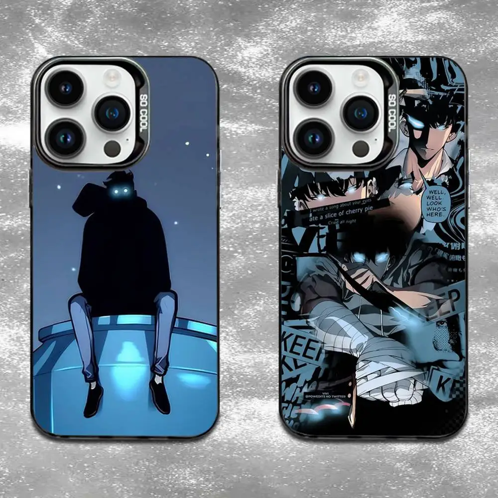 

Anime S-Solo Leveling Phone Case For iPhone 16,15,14,13,12,11,Mini,Pro,E,MAX Black Candy Matte Shockproof Cover