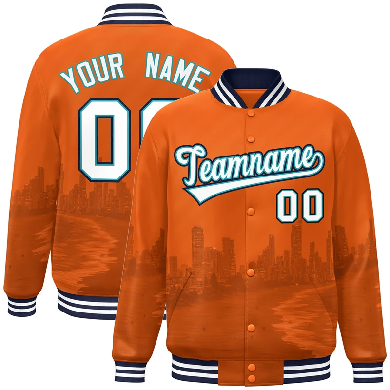 

Custom Jacket Embroidery Multicolor Denver City Connect Track Varsity Full-Snap Personalized Name Number Streetwear Coats