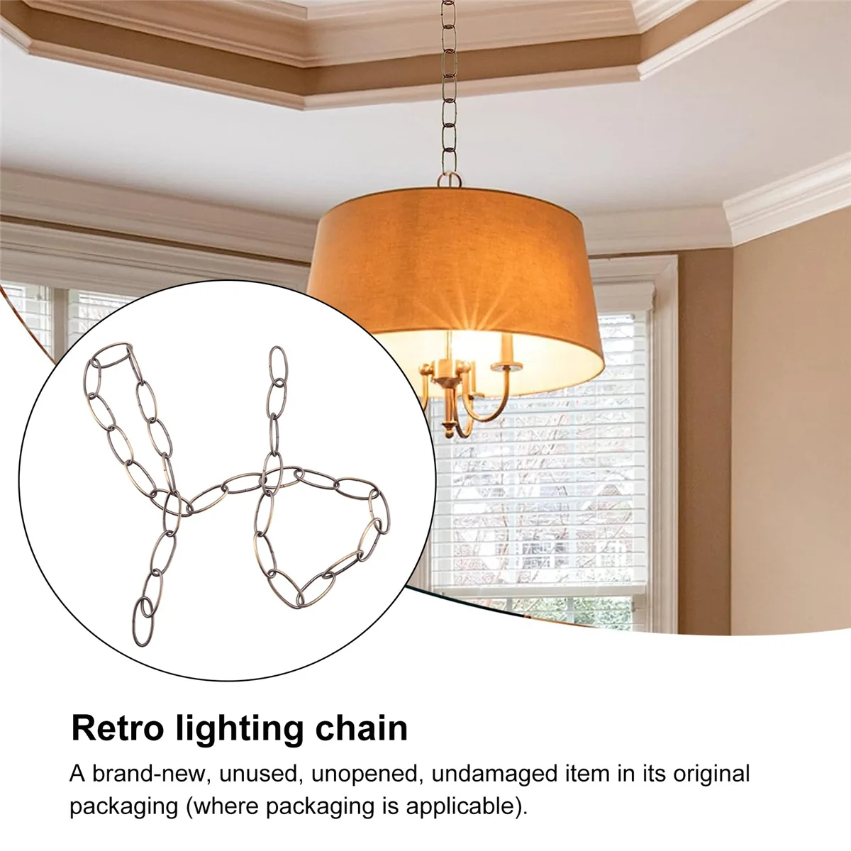 ห่วงโซ่หนัก 1 เมตรสําหรับโคมไฟแขวนโคมระย้าสไตล์วินเทจ, สีบรอนซ์สีเขียว