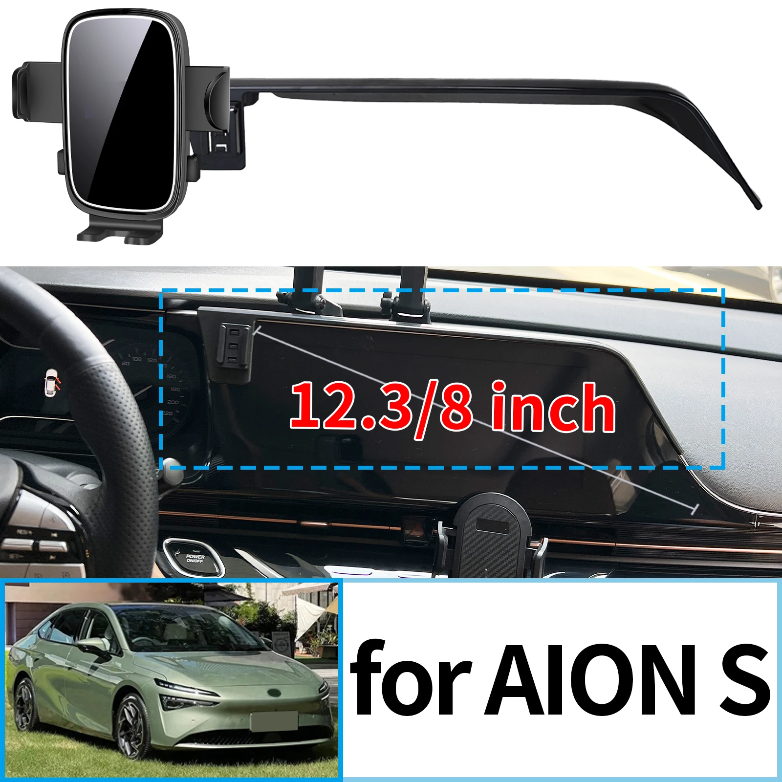 

fit for AION S 12.3 inches 2024 2025 ​​Stable Clip-On Phone Holder​​ Mount Screen Base No Vibration​ Car accessoires
