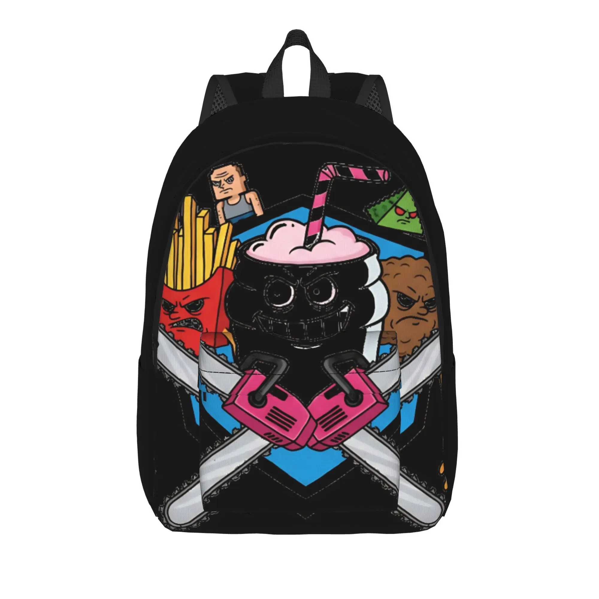 Back to school season Solid surreal food cartoon Schoolbag ATHF Unisex Handbag Backpack