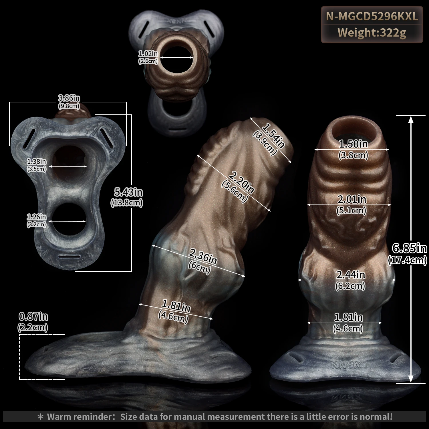 SMMQ Wearable Big Knot Penis Sleeve Hollow Dildo Condom Strap-On Cock Ring For Men Women Vaginal Stimulation Sex Toys