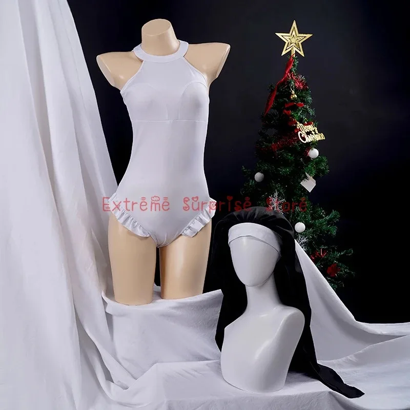 Nuevo 2025 Anime XS-3XL Cosplay de gran tamaño Chowbie disfraz de monjas Sexy uniforme vestido negro disfraces de Halloween para mujeres ★ ★ ★   jj.