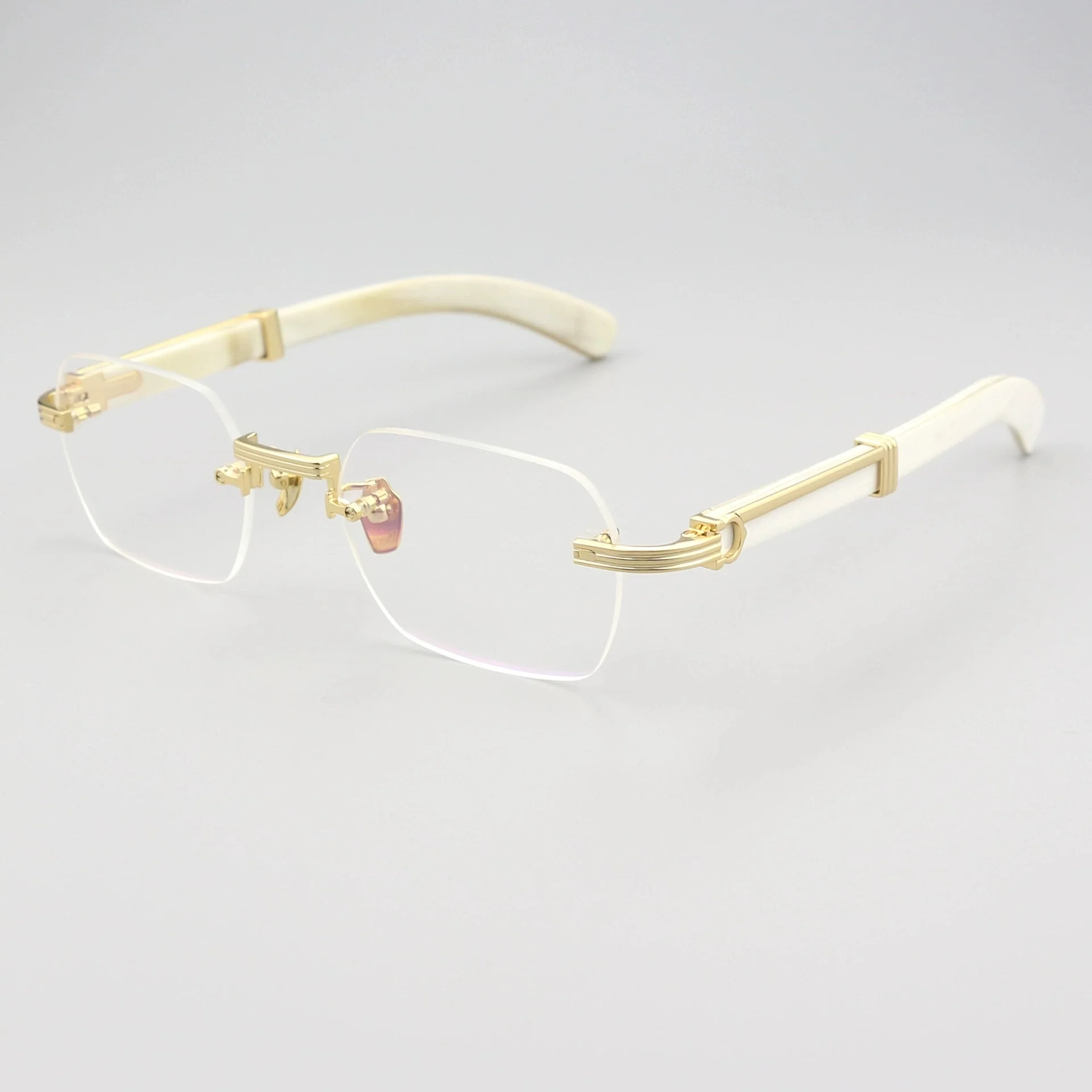 

Оптическая оправа Belight без оправы из титана с натуральным белым рогом, храм квадратной формы, классическая оправа для очков ручной работы 605