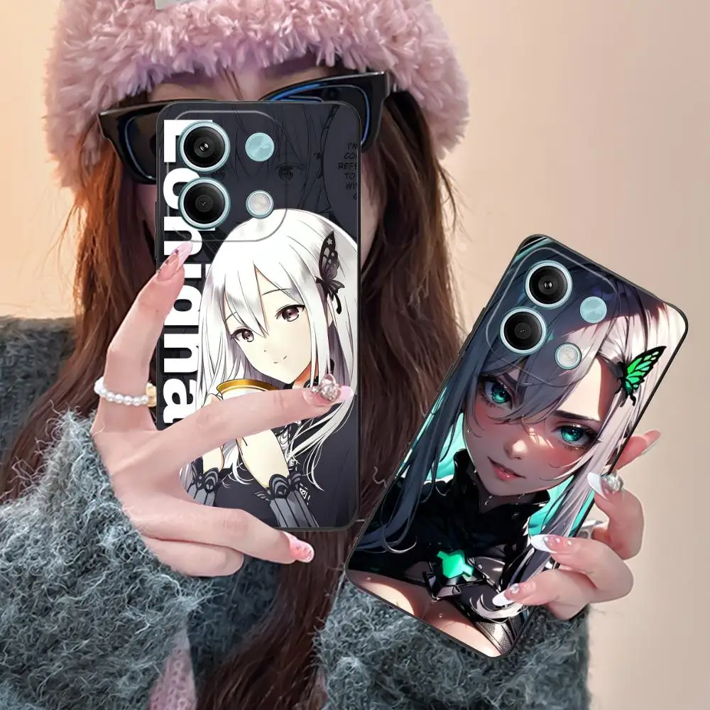 ReZero Echidna Mobile Phone Case for Xiaomi Redmi 14 13 12 A5 3 2 1 C Plus 4G 5G Colour Printing Cover Pretty Luxury Cellphones