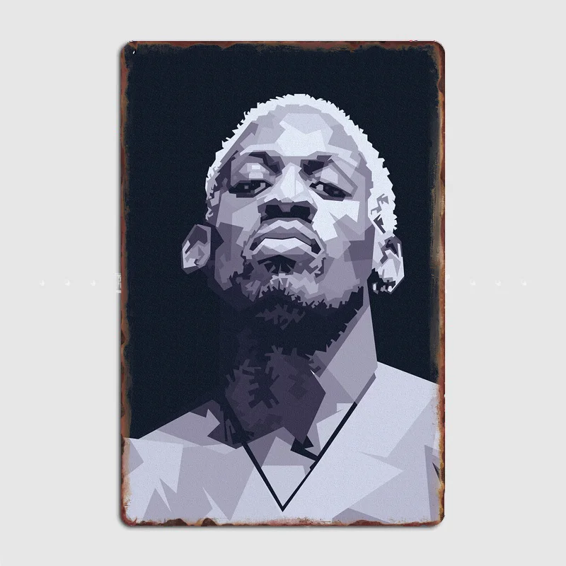 Dennis Rodman hoopster Retro Metal Poster Sinal Garage Club Decoração de parede personalizada Decoração de quarto de lata Decoração de casa