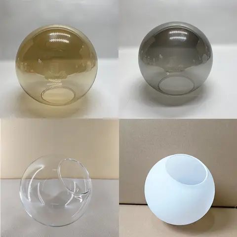 Clear White Grey Color Fading Replacement Glass Shade for Magic Bean Chandelier Pendant Light, Grey Blue Globe Lampshade Fitting