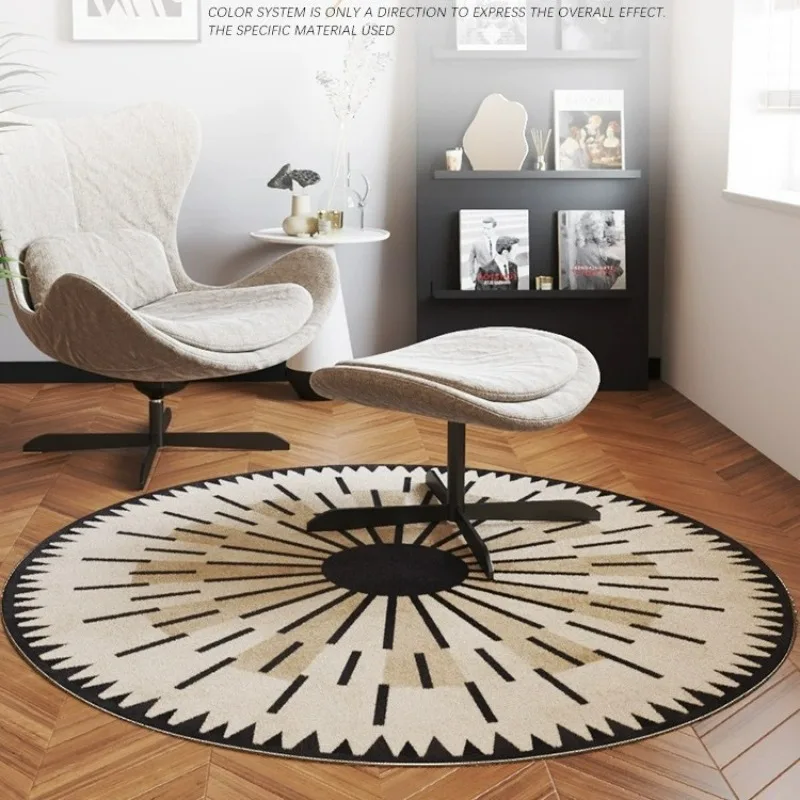 

American Round Carpet with High-end Feel, Bedroom Computer Chair Floor Mat, Dirt Resistant and Easy To Maintain Plush Carpet