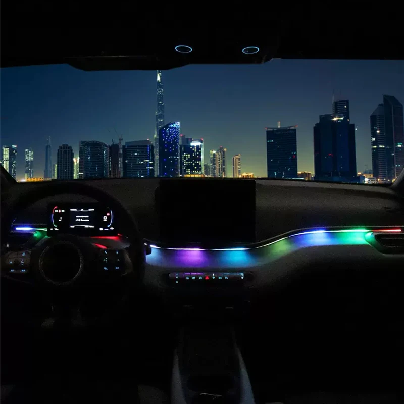 For BYD Seagull Dolphin Mini 2023 2024 Atmosphere lights on the center console Voice controlled atmosphere LED light strip