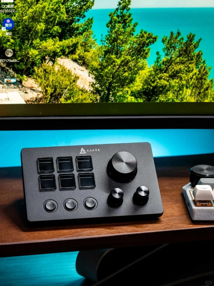 AJAZZ AKP03E/AKP05E/N1 وحدة التحكم لوحة المفاتيح سطح المكتب مساعد لوحة تحكم الأسهم تجارة البث المباشر خلط الصوت برمجة #3