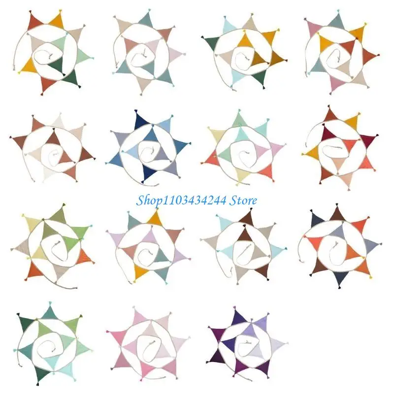 Wall Bunting for Kids Room 2.6m Cotton Fringed Flags Colorful Banners for Birthday Party Decorations Nursery Room Decors